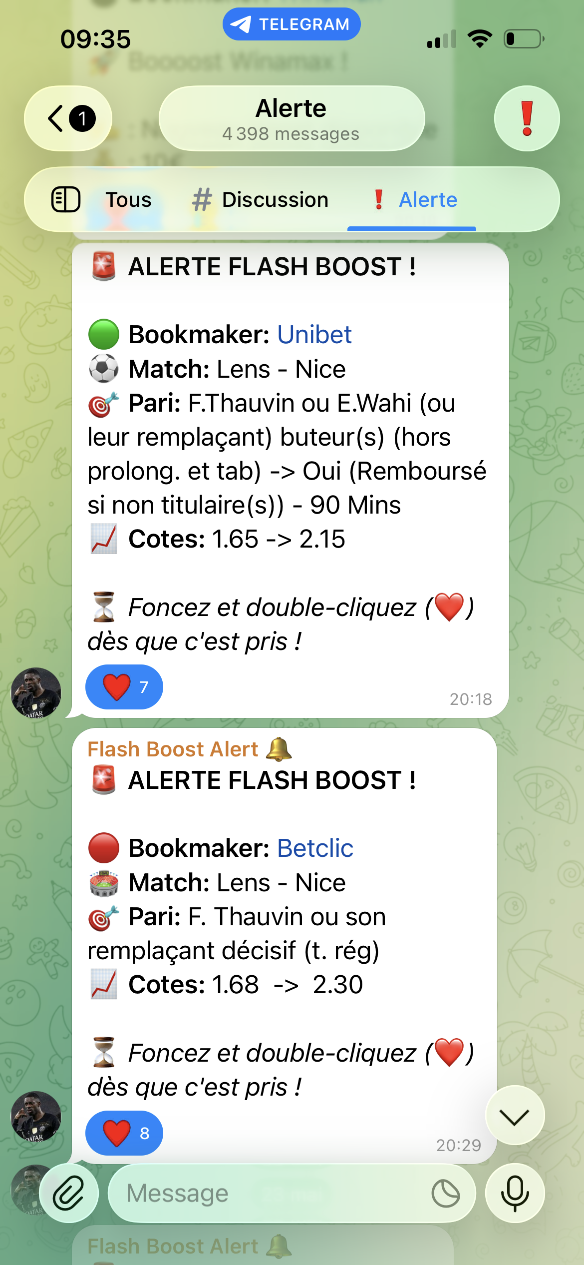 Alerte Telegram Mobile
